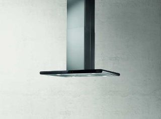 Picture of Elica 90 x 45cm Galaxy Island Hood Black Glass + Stainless Steel