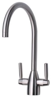 Picture of Alpine Baretti Swan Neck 1/4 Turn Tap Brushed Steel