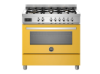 Picture of Bertazzoni Professional 90cm Range Cooker Single Oven Dual Fuel Gloss Yellow