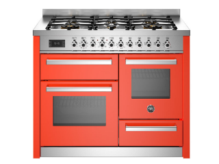 Picture of Bertazzoni Professional 110cm Range Cooker XG Oven Dual Fuel Gloss orange