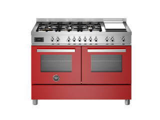 Picture of Bertazzoni Professional 120cm Range Cooker Twin Oven Dual Fuel Gloss Red