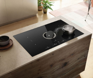 Picture of Elica 83cm Nikolatesla SWITCH GLOW 4 x Zone Ducted Aspirating Induction Hob 2 x Bridge Zones Black 