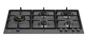 Picture of Bertazzoni Pro Series 90cm Gas Hob with Left Wok Burner Matt black