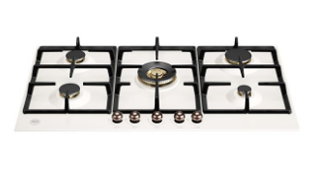 Picture of Bertazzoni Heritage Series 90cm Gas Hob with Central Wok Burner Ivory Copper