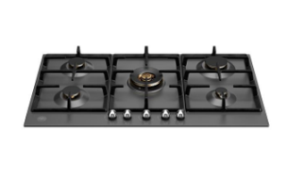 Picture of Bertazzoni Heritage Series 90cm Gas Hob with Central Wok Burner Matt Black