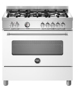 Picture of Bertazzoni Master 90cm Range Cooker Single Oven Dual Fuel Matt White